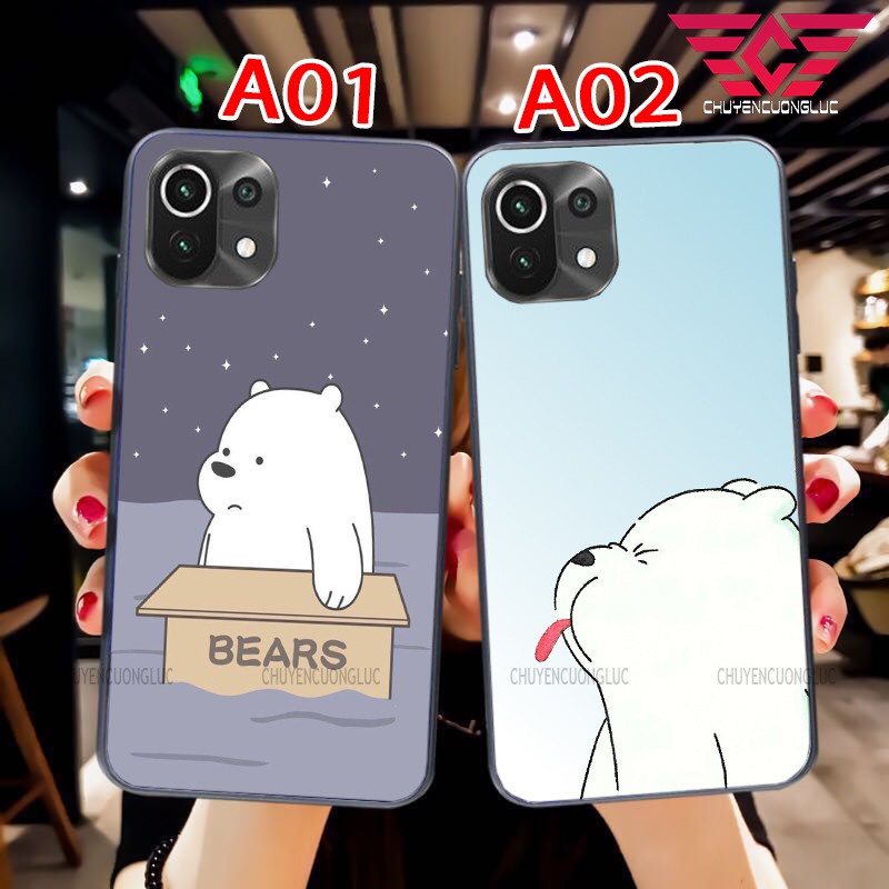 Ốp lưng Xiaomi mi 11 gấu dễ thương mặt sau ép kính chống bể