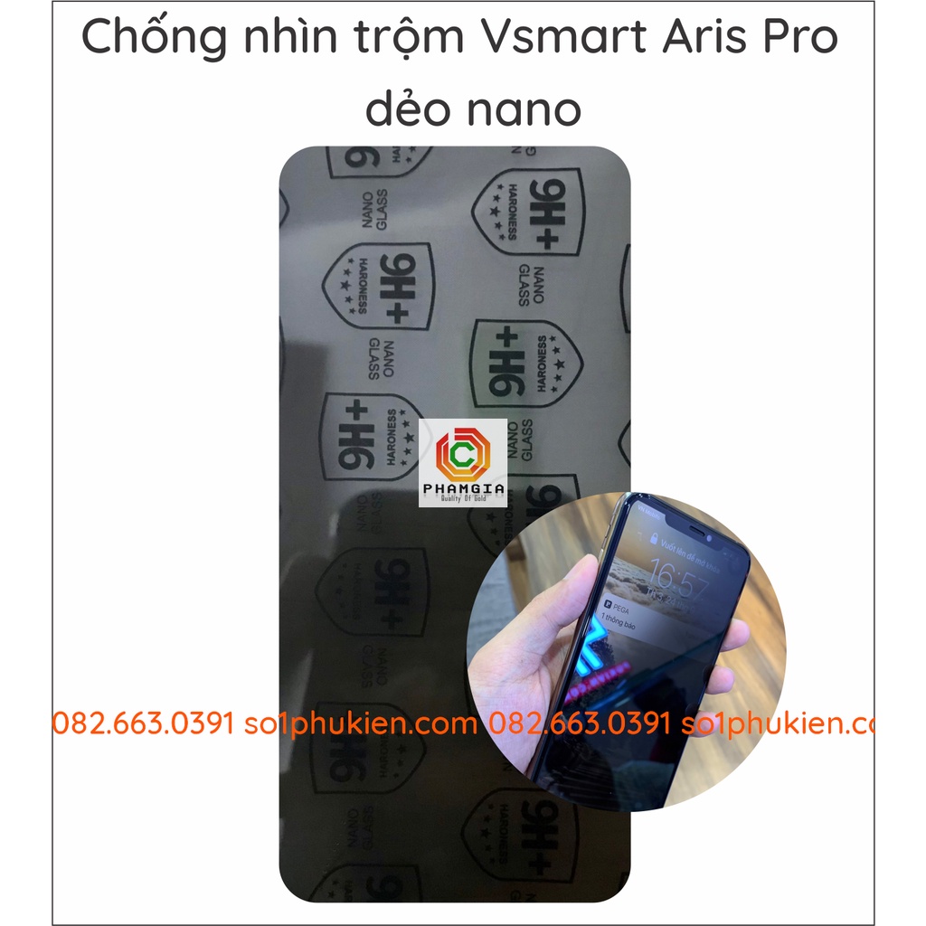 Dán cường lực chống nhìn trộm Vsmart Aris Pro dẻo chống vỡ siêu bền