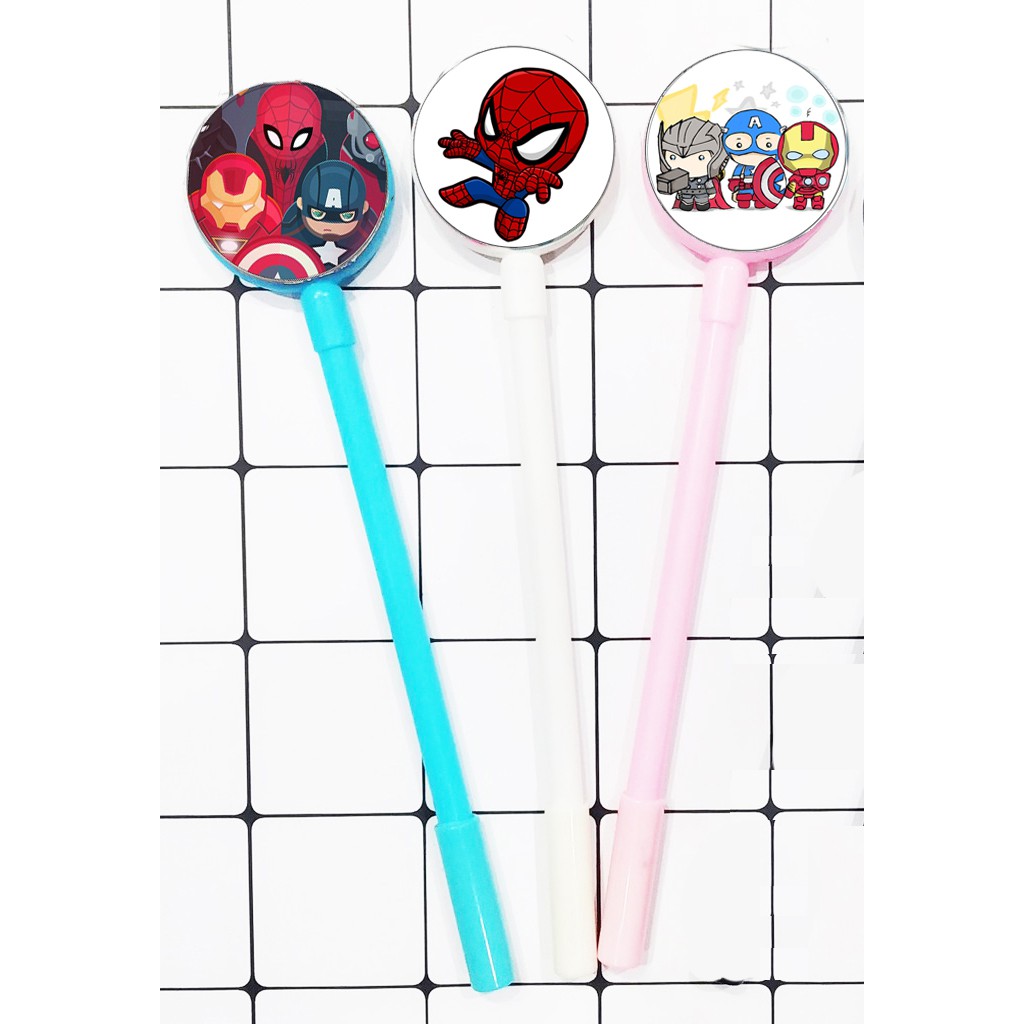 bút tròn siêu anh hùng BTI26 Bút lúc lắc kim cute dễ thương hoạt hình idol thần tượng