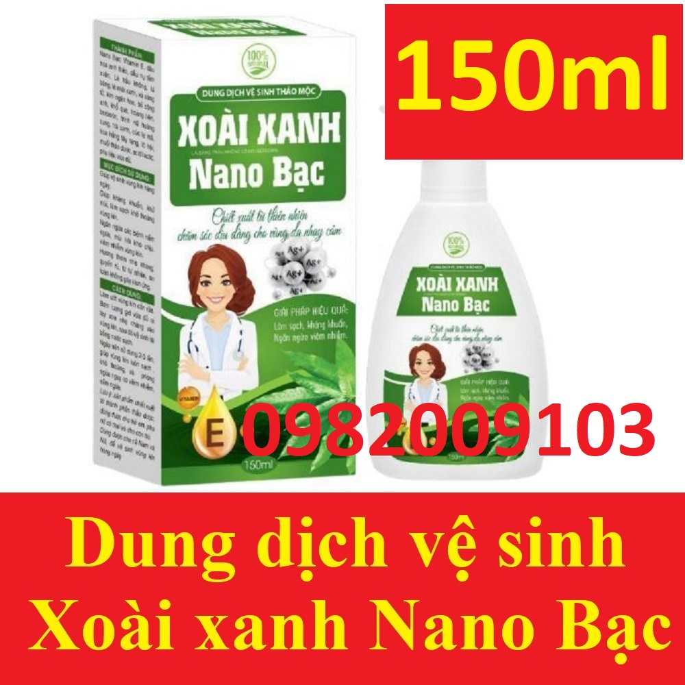 [mẫu 2022] dung dịch vệ sinh trầu không lô hội 150ml ( lô hội nano bạc xoài xanh lá bàng berberin )
