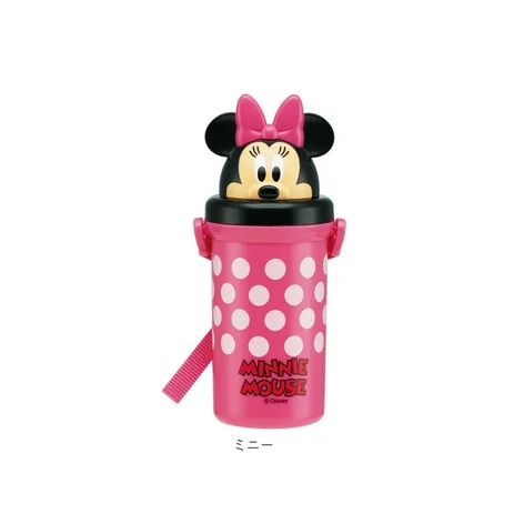 Bình Nước 500ml Bằng Silicone Hình Mickey Kèm Ống Hút Dễ Thương