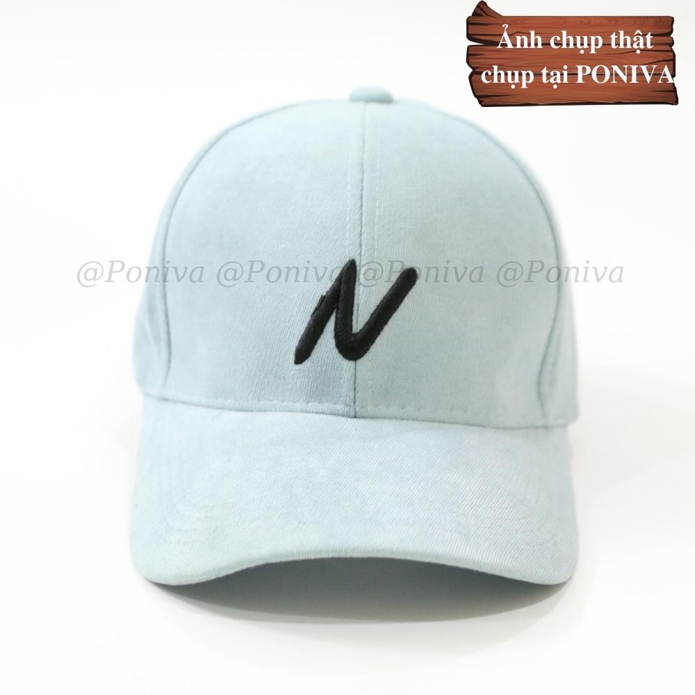 Mũ lưỡi trai ❤️ Nón kết thêu chữ N chất nhung mịn form unisex LaMin5 phong cách Ulzzang Thời trang PONIVA siêu hot