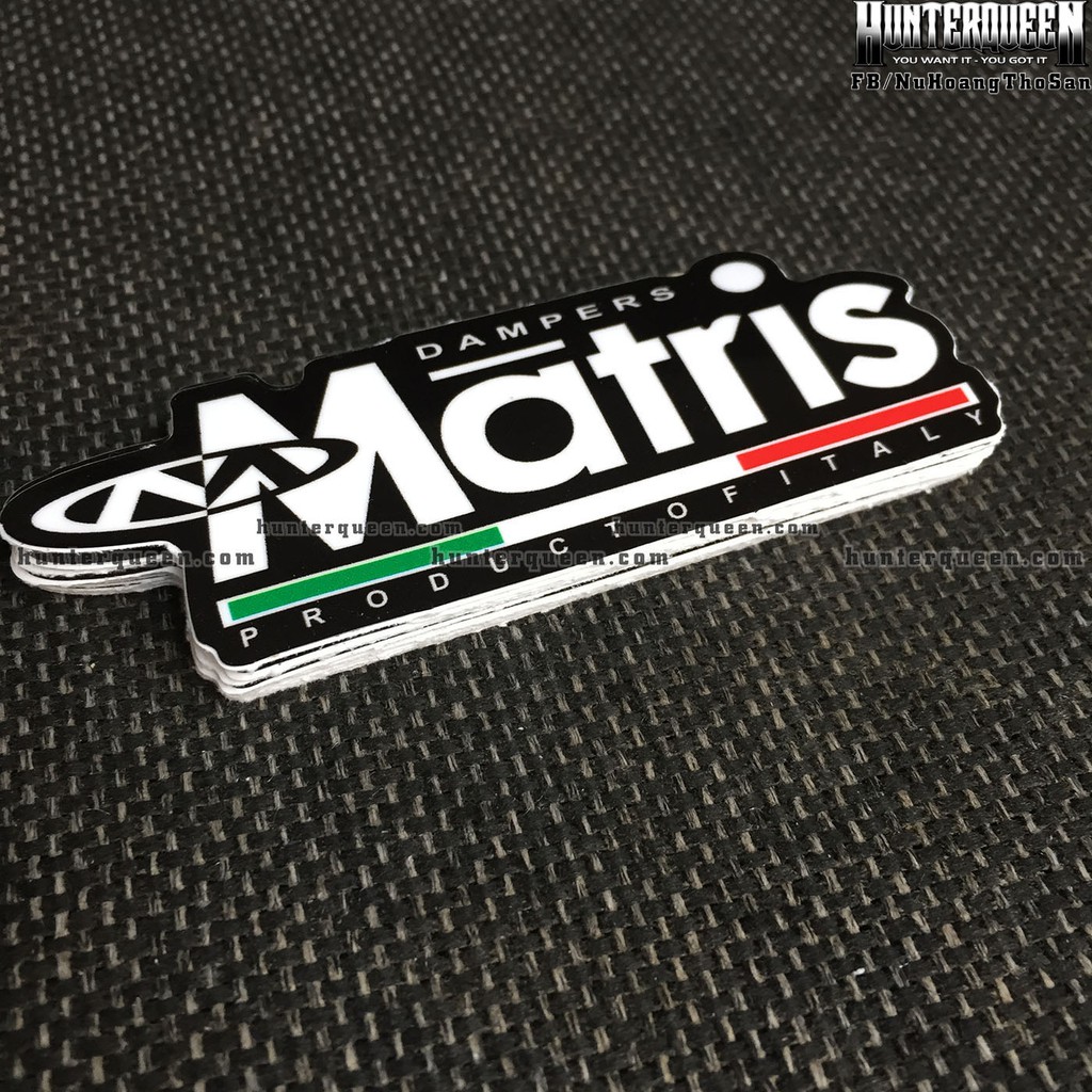 MATRIS[9.8x3.8cm] decal cao cấp chống nước, sắc nét, bền màu, dính chặt. Hình dán logo trang trí mọi nơi