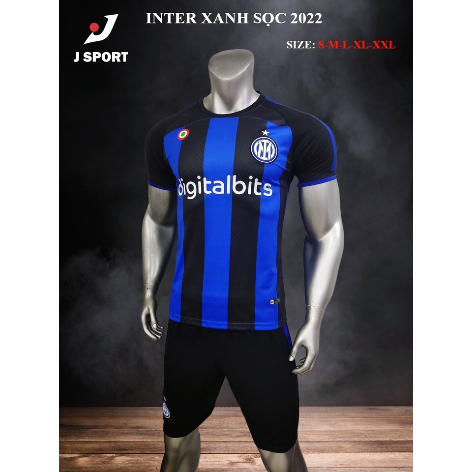 Quần áo đá banh ngắn tay INTERMILAN xanh 2020-2021 - Chất lượng