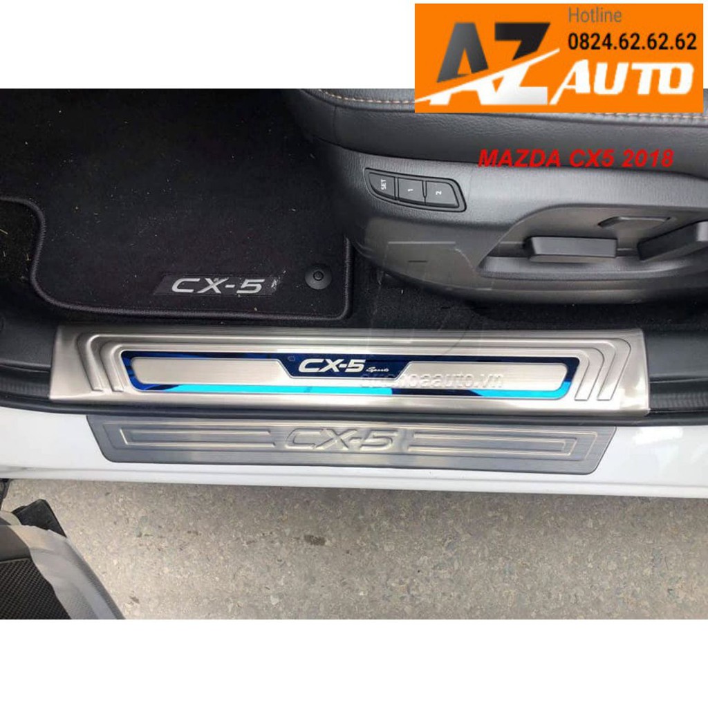 [Mã LIFEAUMAY giảm 10% tối đa 30k đơn 150k] Ốp bậc cửa , nẹp bước chân Mazda CX5 2018-2022 loại đẹp - hàng cao cấp