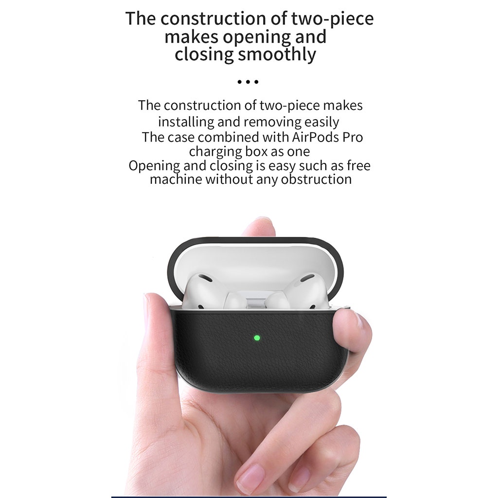 Bao da WIWU CALFSKIN GENIUS LEATHER cho tai nghe không dây  AIRPODS Pro / AIRPODS 3 2021 chính hãng da thật 100% cao cấp