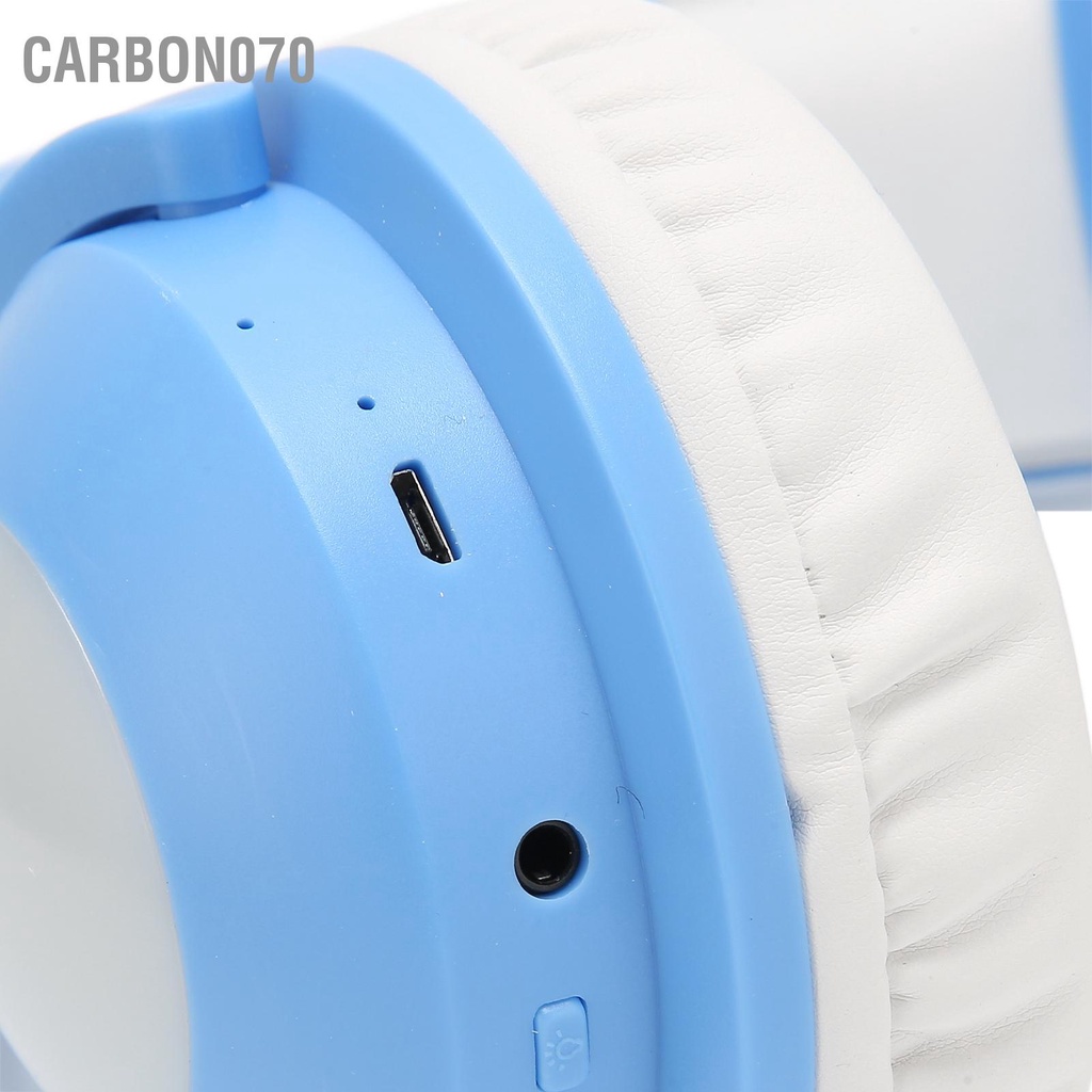 [Hàng Sẵn] Tai Nghe Mèo Bluetooth Dễ thương LED Có Mic Âm thanh Bass Độ nhạy cao với cáp 3.5 mm【Carbon070】