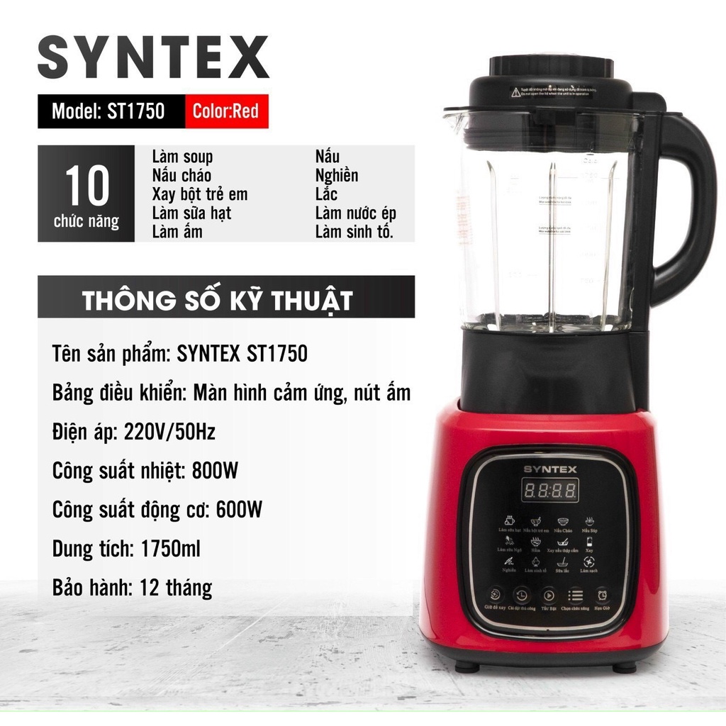Máy Xay Nấu Sữa Hạt Đa Năng Syntex ST-1750 giữ trọn chất dinh dưỡng - Món ngon thêm càng ngon