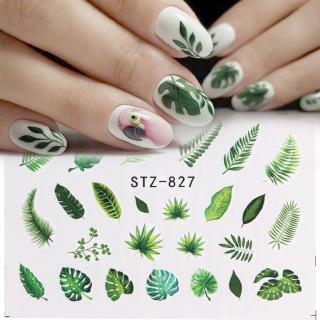 Miếng decal dán trang trí móng tay hình hoa lá đơn giản