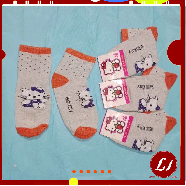 TẤT CAO CỔ MÈO KITTY dày dặn, giữ ấm chân cho bé gái 5-8 tuổi