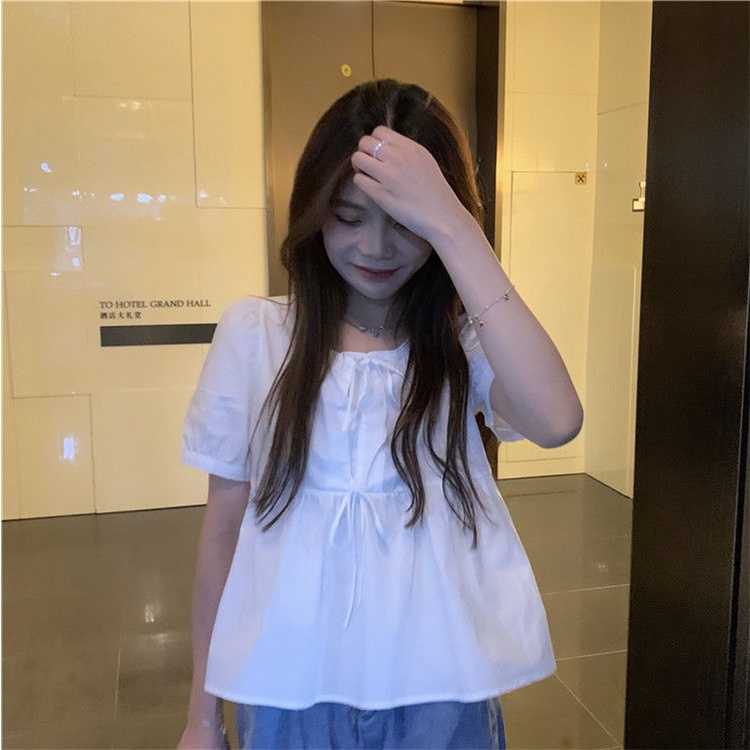 Áo Sơ Mi Tay Phồng Phong Cách Pháp Thời Trang Mùa Hè Cho Nữ