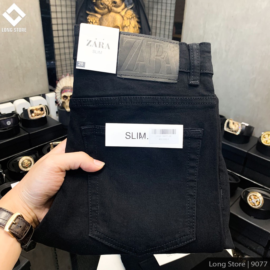 Quần jean nam đen tuyền ZA.RA phom ôm, tôn dáng, chất vải bò cotton spandex co giãn tốt [Có Big Size] 77 | BigBuy360 - bigbuy360.vn
