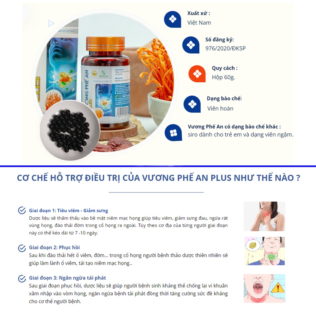 Vương Phế An Plus – Hỗ trợ giảm đau rát họng, viêm họng hạt