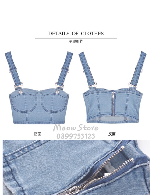 Áo cup ngực jean