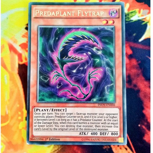 [ĐẬU PHỘNG SHOP ] THẺ BÀI YUGIOH MINT 90 - TCG - Predaplant Flytrap - INOV-EN006 - Rare 1st Edition