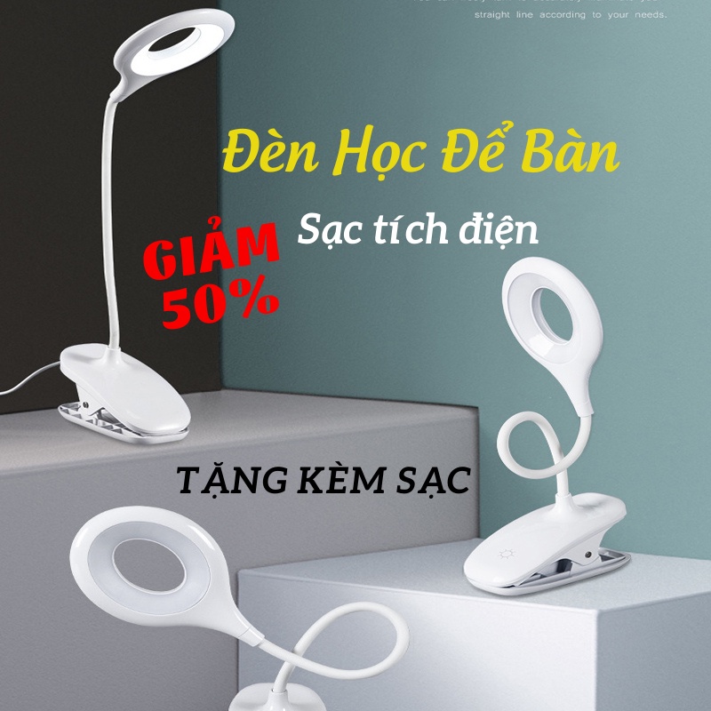 Đèn Led Kẹp Bàn, Đèn Học Bài, Làm Việc Chân Kẹp Sạc Tích Điện Tiện Lợi Titan.st