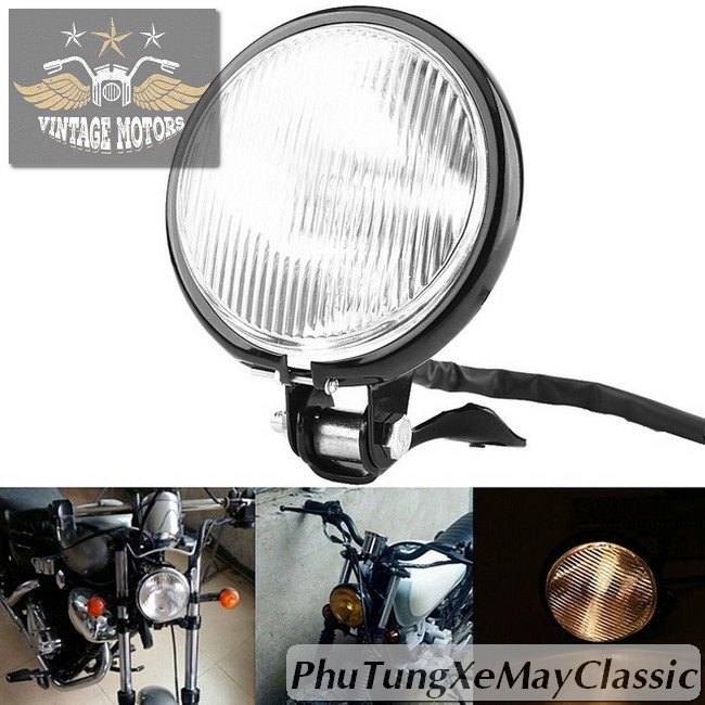 ĐÈN PHA XE MÁY ĐỘ CLASSIC - Đèn pha rebel 125 phù hợp độ Cafe Racer Chopper Bobber CG GN125