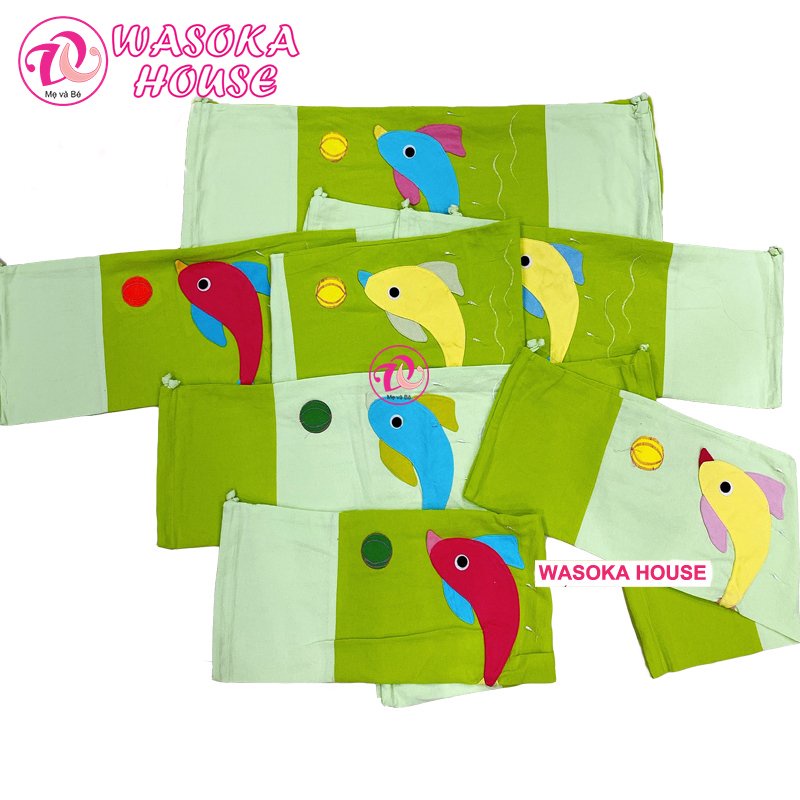 Vỏ gối ôm trẻ em, vải cotton cara đắp họa tiết dễ thương, nhiều kich thước