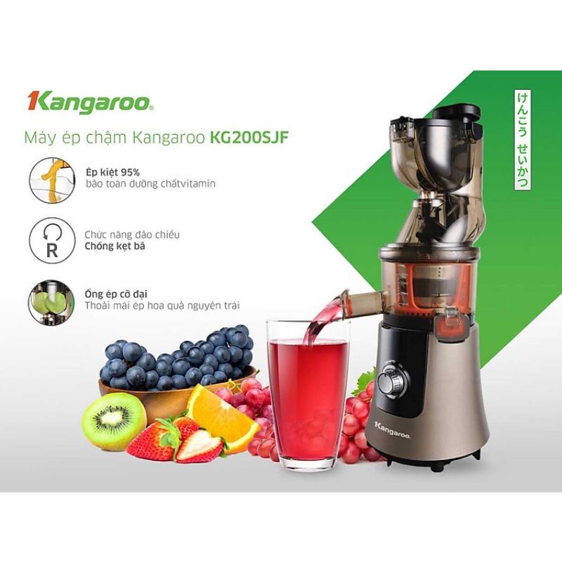 Máy ép chậm Kangaroo Kg200SJ hàng chính hãng bảo hành 12 tháng