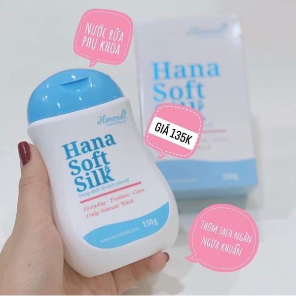 Dung Dịch Vệ Sinh Phụ Nữ Hana Soft &amp; Silk Hanayuki Hộp 150g [ HÀNG CHÍNH HÃNG ] Giảm viêm ngứa, se kín thơm mát vùng kín