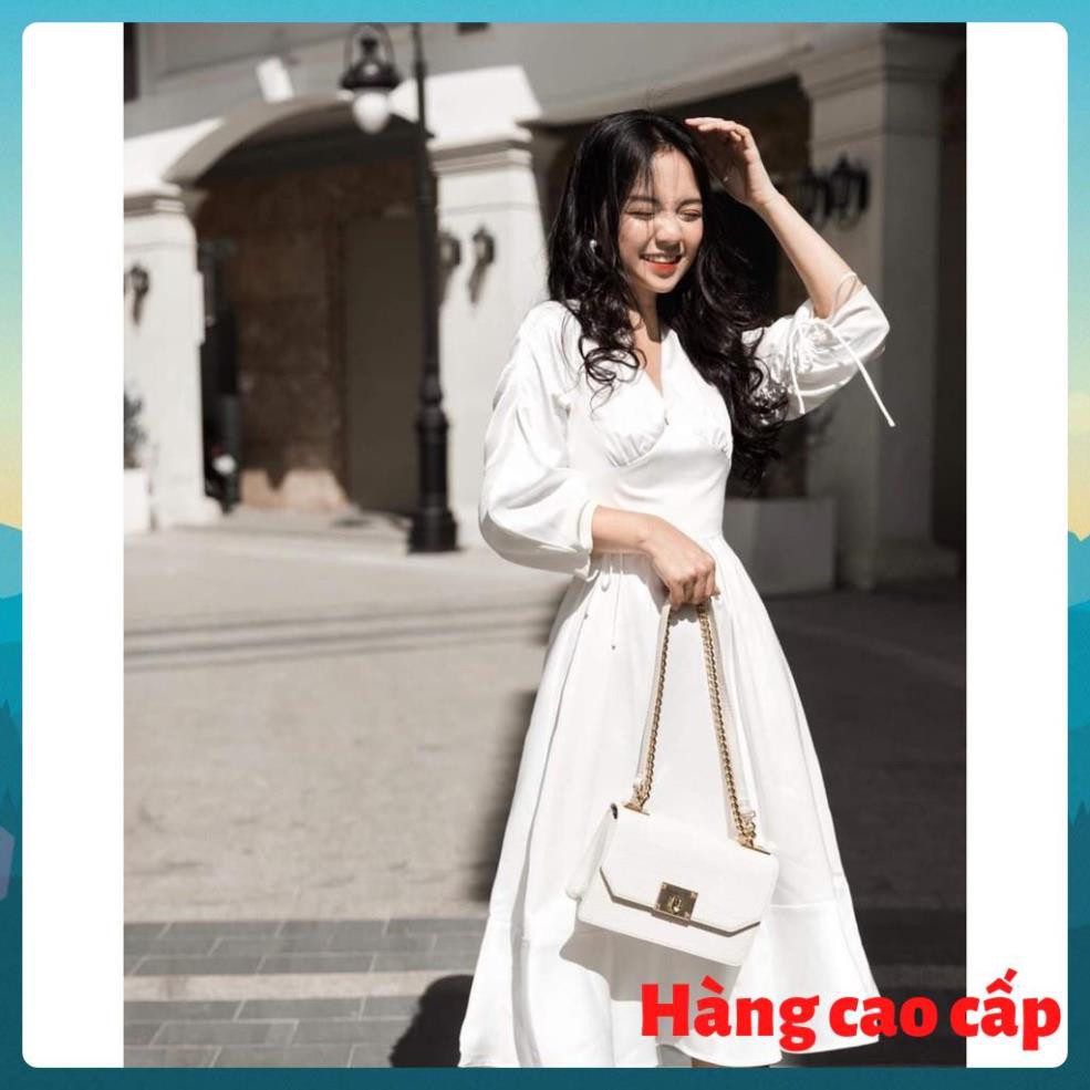 (Hàng cao cấp) Đầm trắng tinh khôi cổ V tay bồng xinh xắn - Lazze Dress | BigBuy360 - bigbuy360.vn