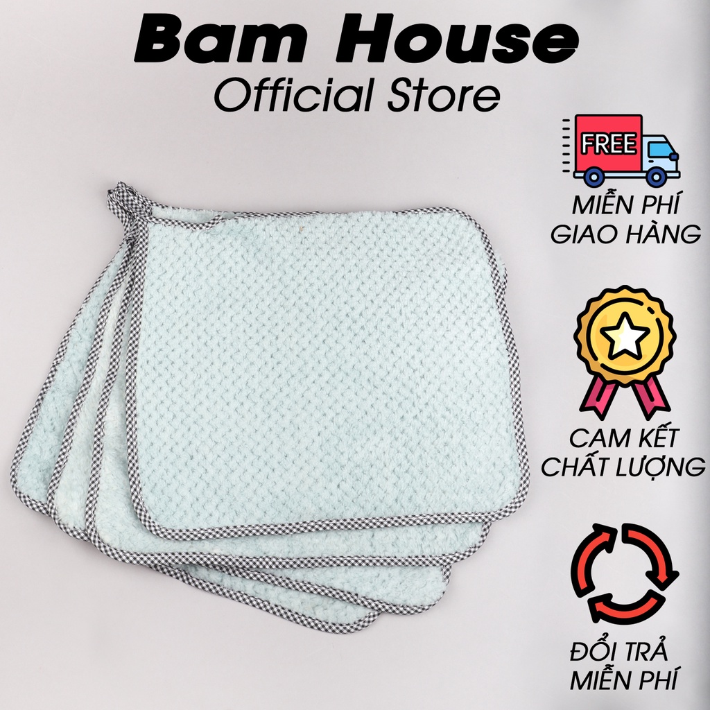 Khăn lau chén lau bếp Bam House chất liệu cotton cao cấp KLB01 - Khau lau bếp