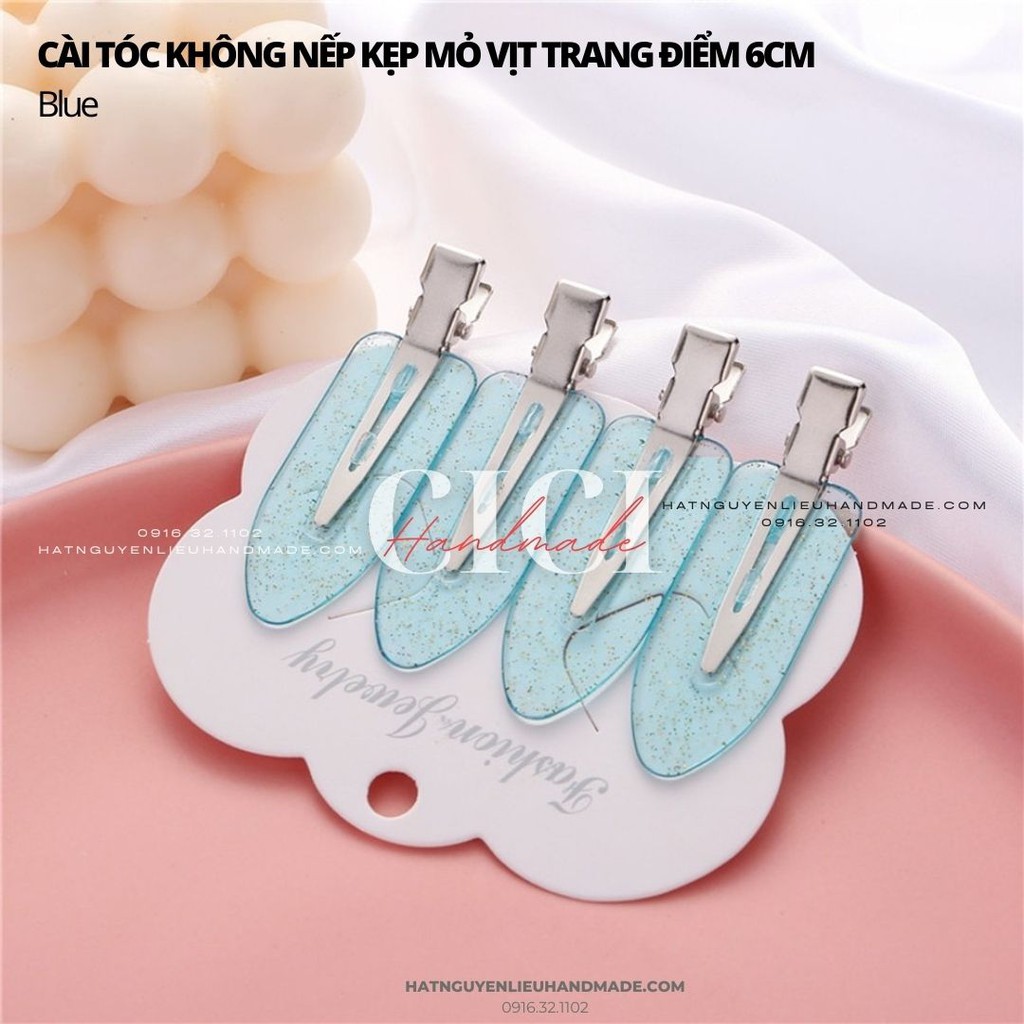 Set 5 Phôi Kẹp Tóc Mái Dành Cho Trang Điểm Không Để Lại Dấu Vết Cici Handmade hạt cườm nguyên liệu tự làm kẹp tóc cô dâu