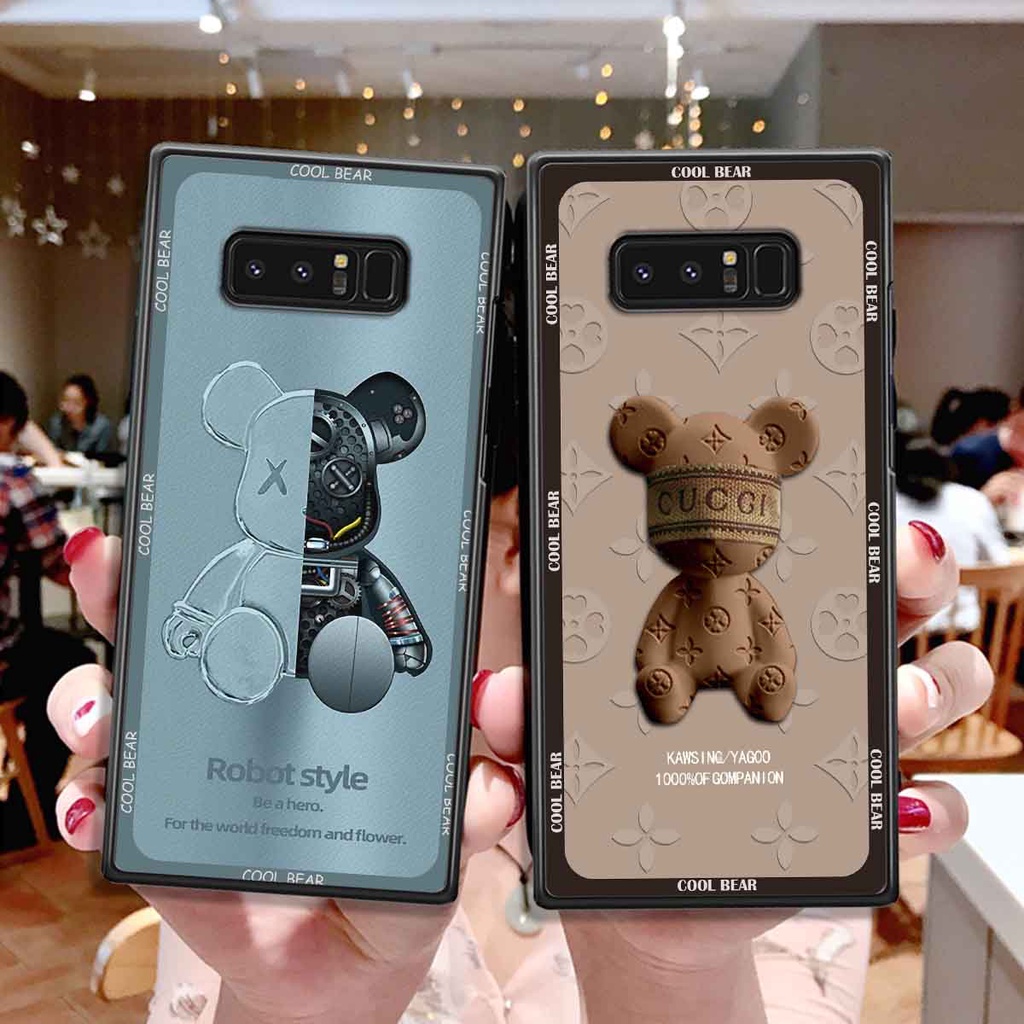 Ốp Samsung Note 8 bear brick, gấu đáng yêu, dễ thương