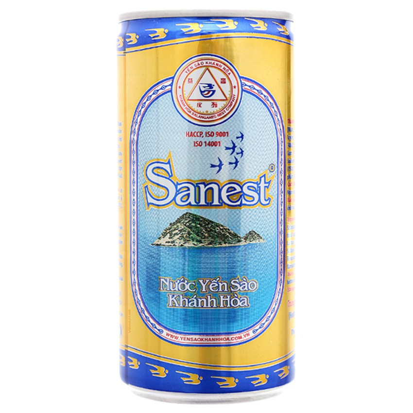 Nước yến sào Sanest Yến Sào Khánh Hòa thùng 30 lon 190ml, có đường, không đường