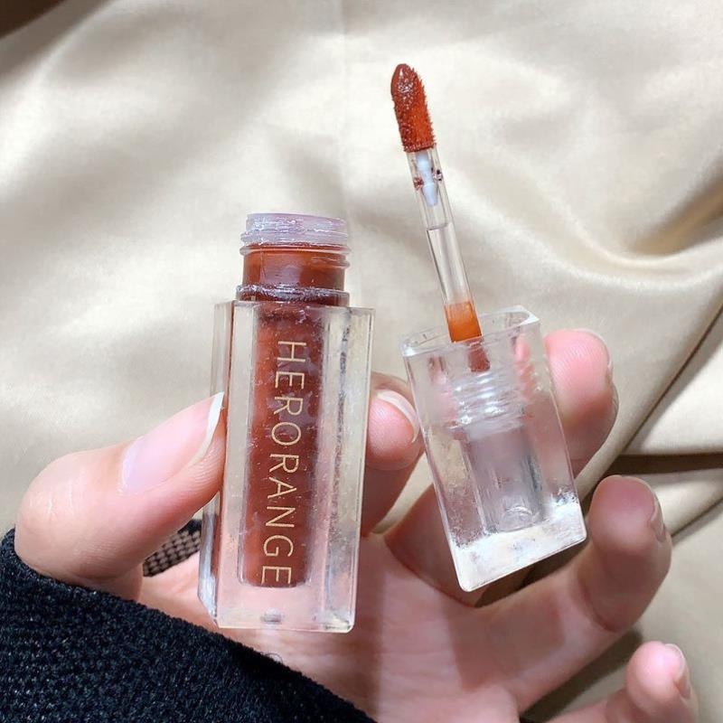 Son kem bóng đá băng HERORANGE mềm mịn căng mọng Ice Flower Lip Glaze Little Devil HERO21 HERO27