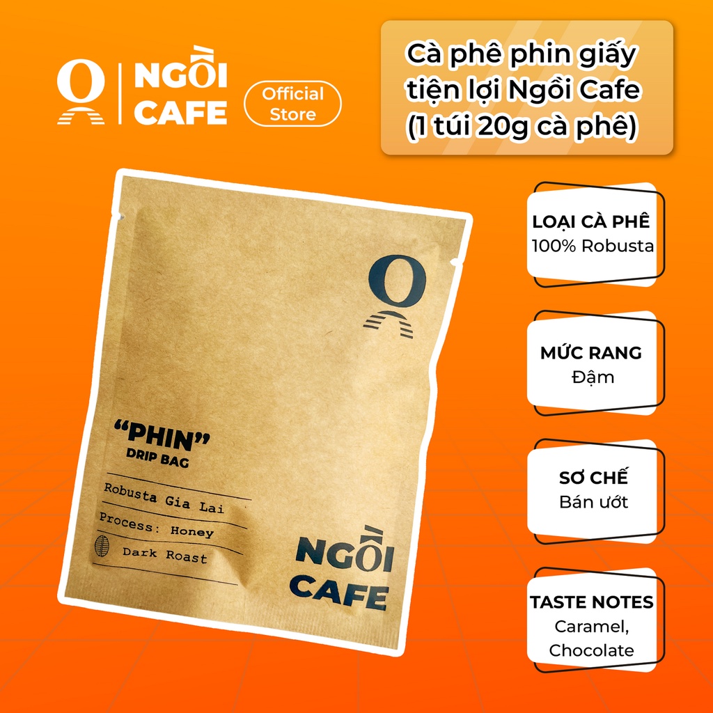 Cà phê phin giấy tiện lợi Ngồi Cafe (1 gói 20g cà phê)