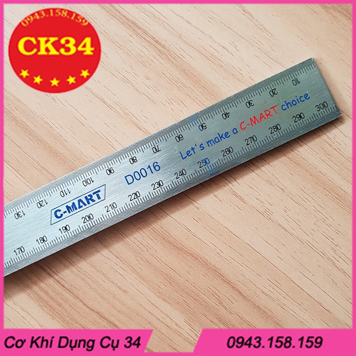 Thước ke góc dài 30cm có kèm thước thủy C-Mart hàng chính hãng
