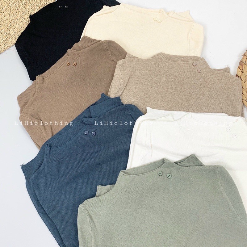 BÁN SỈ ÁO LEN 2P KHUY CỔ 6 MÀU CHO NỮ