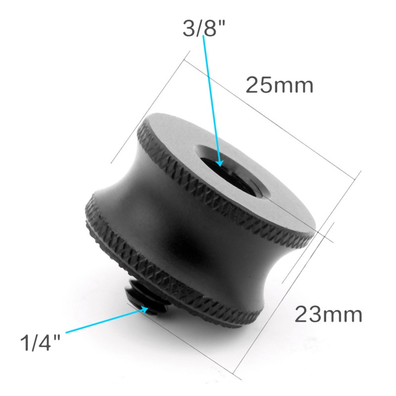 Bộ chuyển đổi 3 '8 đến 1 '4 Mini 3 '8 Nữ đến 1 '4 Nam Bộ chuyển đổi vít Giá đỡ máy ảnh Đầu bi cho Studio chụp ảnh