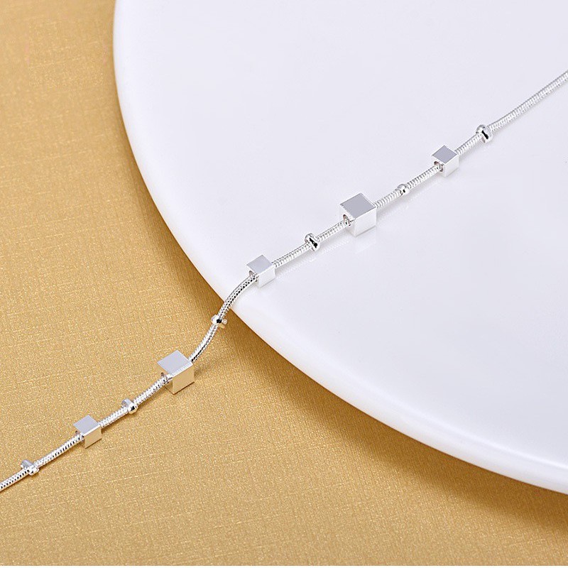 Lắc chân mẫu mới LC16, hình khối vuông , xinh xắn S925 sale giá rẻ | BigBuy360 - bigbuy360.vn