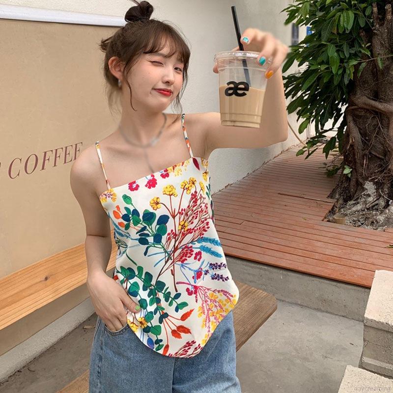 Áo cotton sát nách in họa tiết cây thông xinh xắn cho nữ