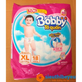Bỉm quần Bobby S24/M22/L20/XL18