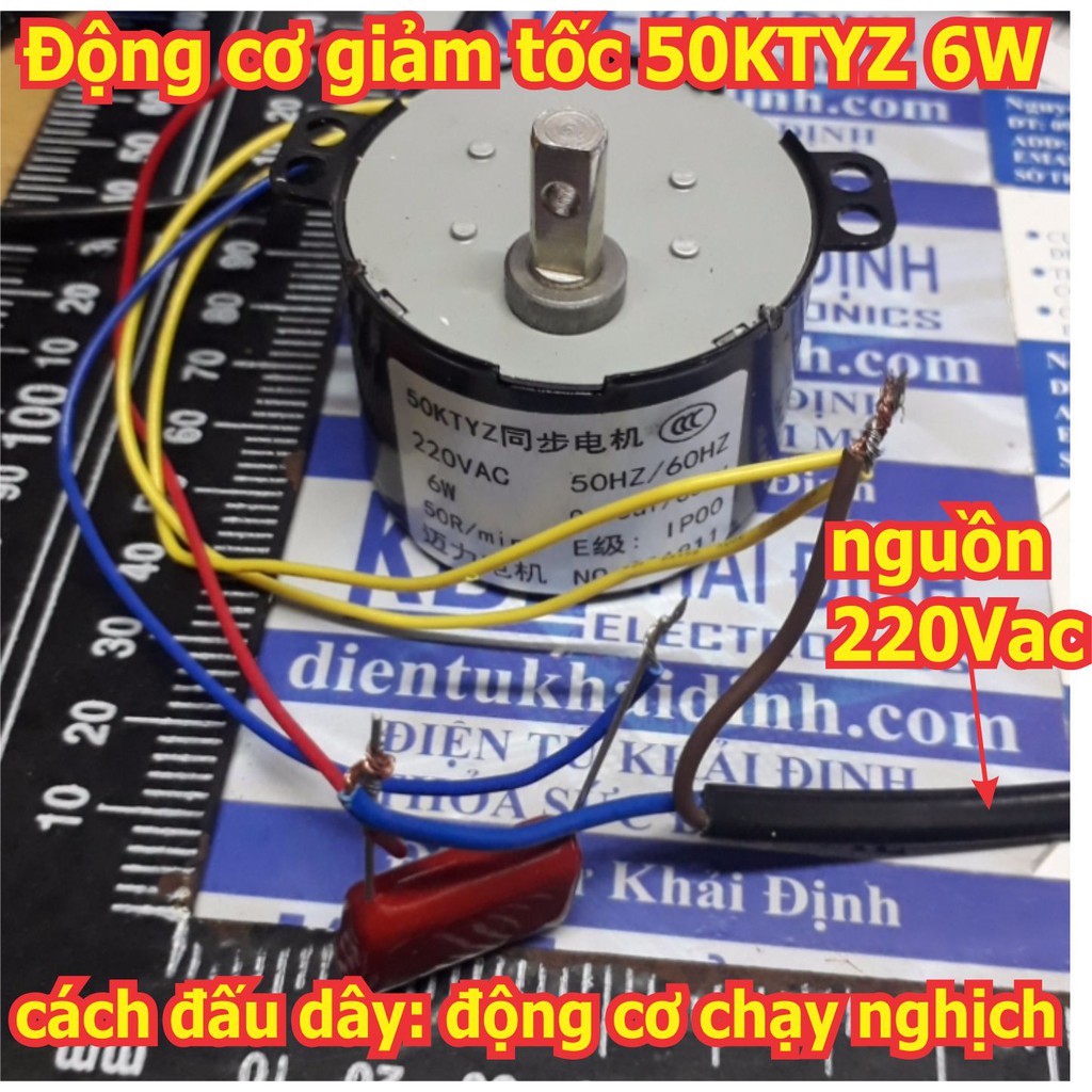 ĐỘNG CƠ GIẢM TỐC 220VAC 50KTYZ TRỤC 7MM 6W đủ tốc độ từ 10-110V/P kde5242