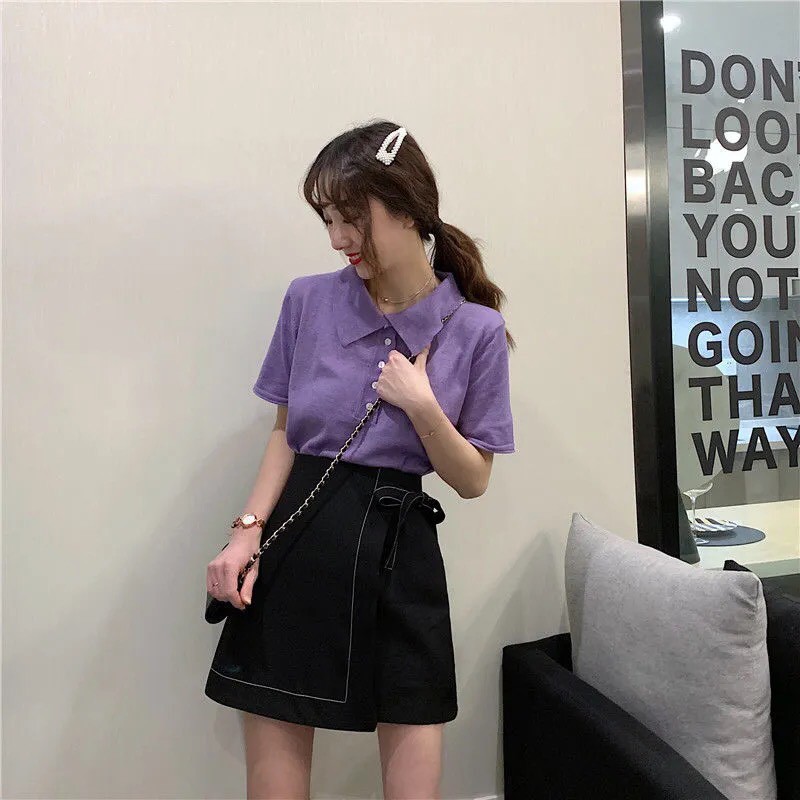 [QUÀ TẶNG Dây buộc tóc] Chân váy chữ a trơn chỉ nổi có nơ buộc dáng ngắn GUYOURs CVN122 | BigBuy360 - bigbuy360.vn