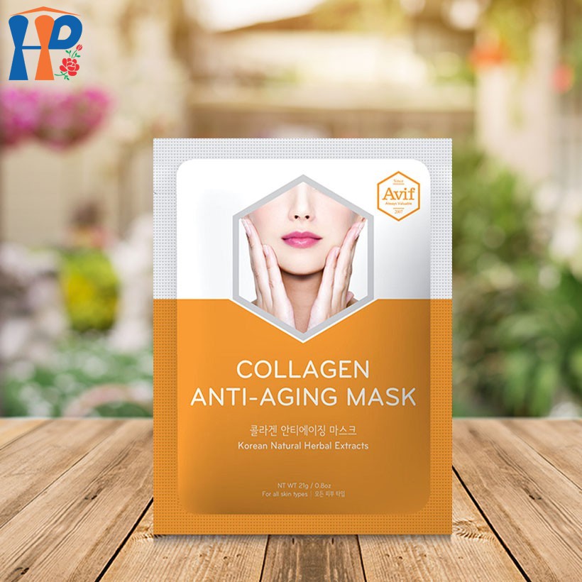 Mặt Nạ Sinh Học Sợi Tre Tự Nhiên Ngăn Ngừa Lão Hóa Da Avif - Collagen Anti-Aging Mask (tăng độ đàn hồi, giúp trẻ hóa da)