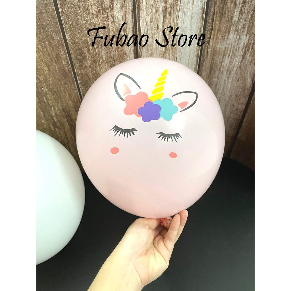 Bong bóng in hình kỳ lân 12inch, trang trí sinh nhật, party Fubao Store
