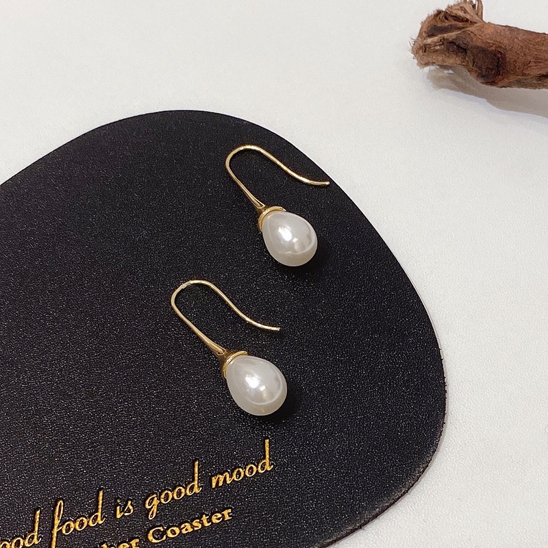 Bông Tai Bạc 925 Hình Giọt Nước Đính Ngọc Trai Phong Cách Hàn Quốc Thời Trang Cho Nữ