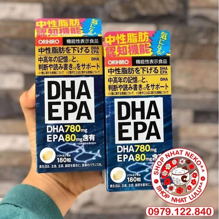 Viên uống EPA DHA bổ não Orihiro Nhật Bản loại 180 viên shopnhatlulu