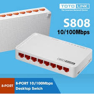 <NEW> Cổng Chia Mạng Switch 8 Port Totolink 10/100Mbps S808 (Trắng) - Hãng Phân Phối Chính Thức