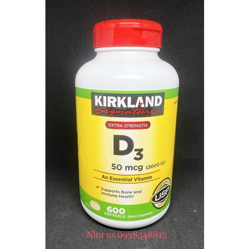 viên uống vitamin D3 Kirkland 600v (t11/2024)