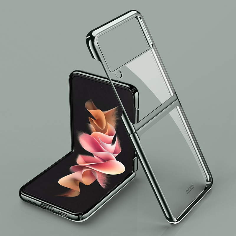 Ốp Điện Thoại PC Cứng Trong Suốt Siêu Mỏng Chống Sốc Cho Samsung Galaxy Z Flip 3