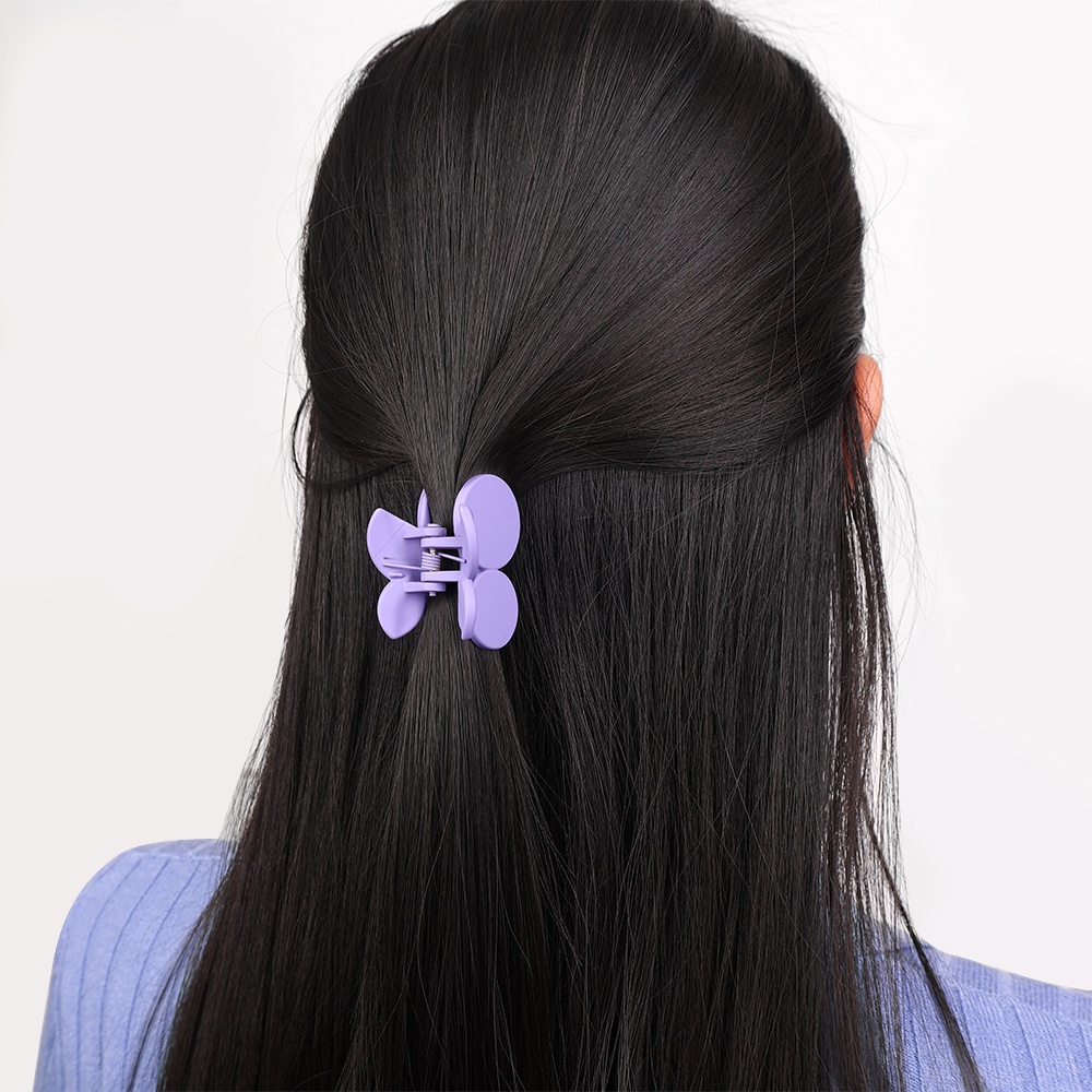 Kẹp Tóc Càng Cua Hình Vuông Nhỏ Màu Tím Trơn Đơn Giản Thời Trang Cho Bé Gái