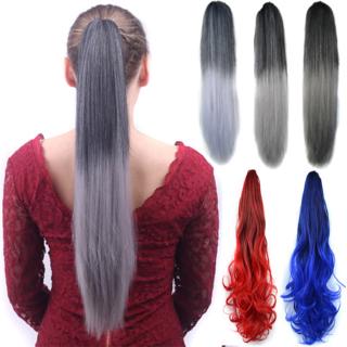 Tóc Giả Đuôi Ngựa 22inch 150g Ombre Xám Cho Nữ