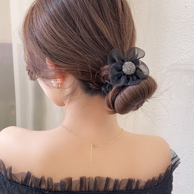 Dây Buộc Tóc Đuôi Ngựa Đính Đá Hình Hoa Hướng Dương Đáng Yêu Cho Nữ