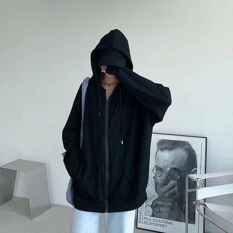 Áo Khoác Hoodie Tay Dài Dáng Rộng Có Khóa Kéo Phong Cách Hàn Quốc Cho Nữ | BigBuy360 - bigbuy360.vn